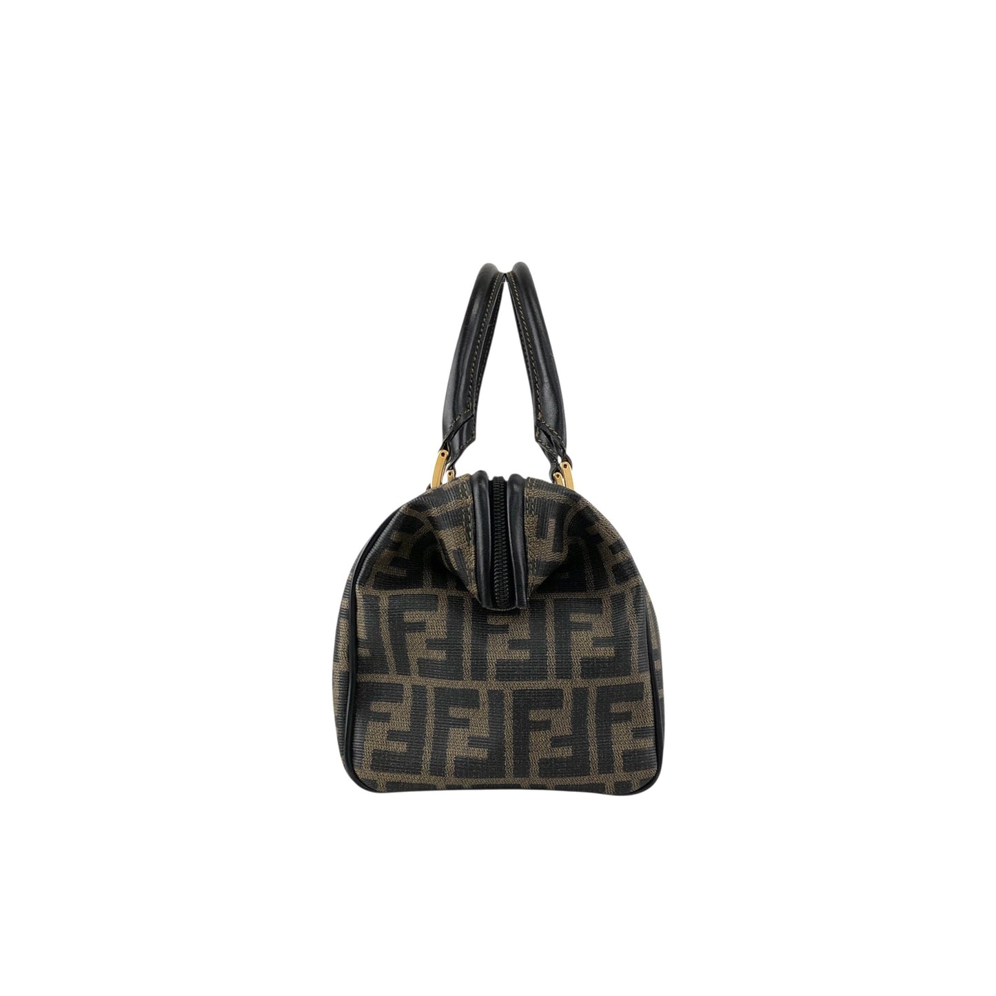 FENDI Zucca Logo Two-way Handbag Shoulder bag Boston bag Black Vintage yh8esb