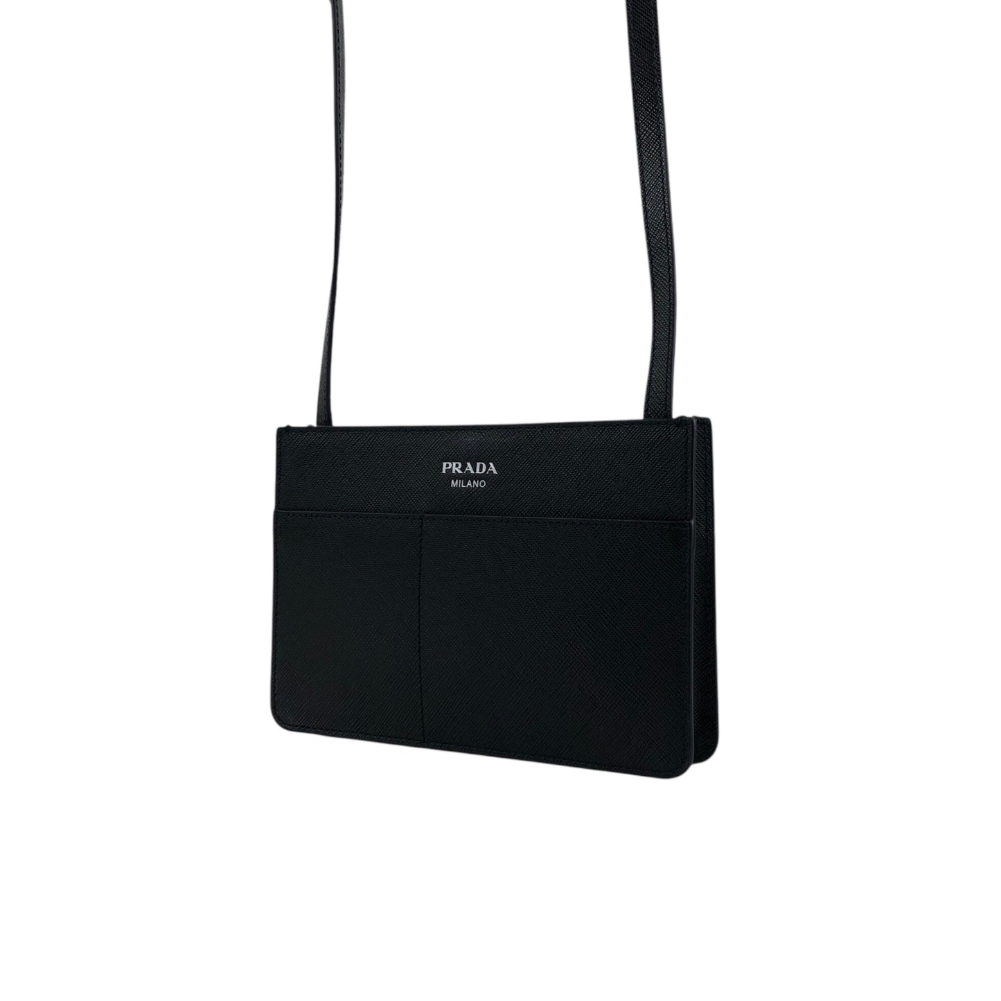 PRADA Logo Small Shoulder bag Black Vintage j8w3eu