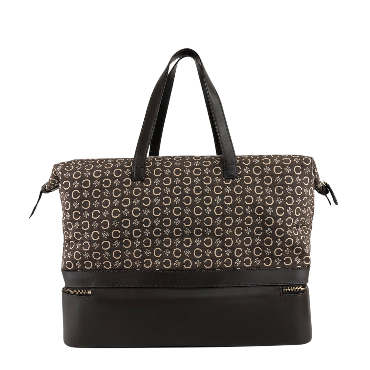 CELINE Macadam Handbag Boston bag Brown Vintage 7kve88