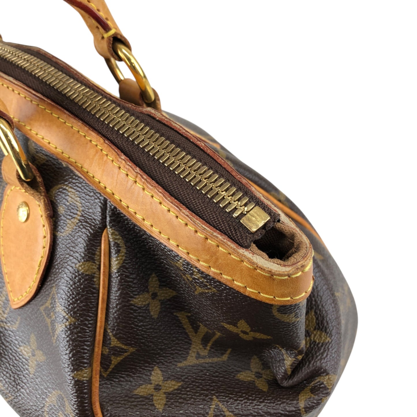 LOUIS VUITTON Monogram Handbag Brown Vintage v3t8ju