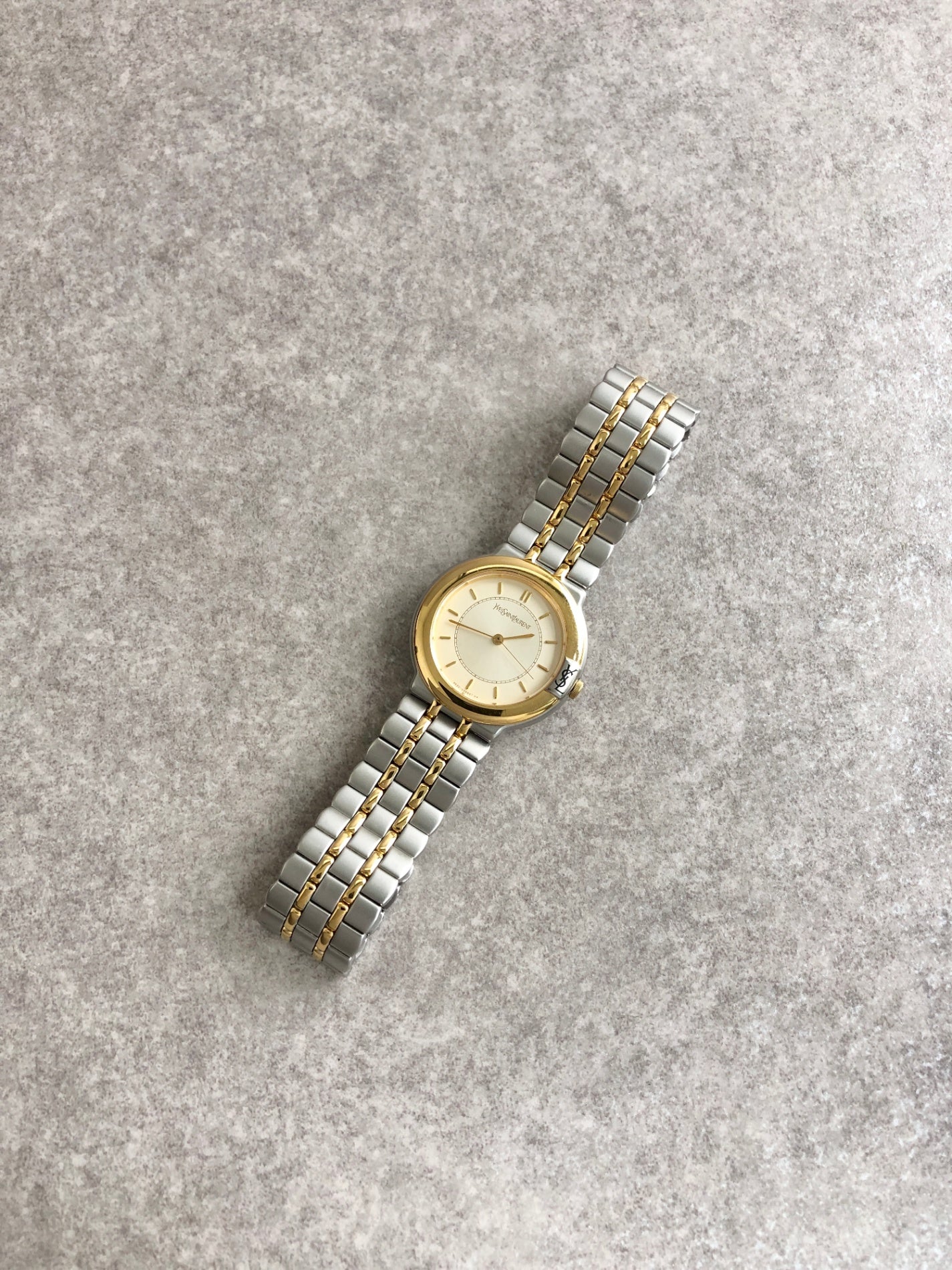 Yves Saint Laurent Watch Silver×Gold 107814 Vintage jzg86r