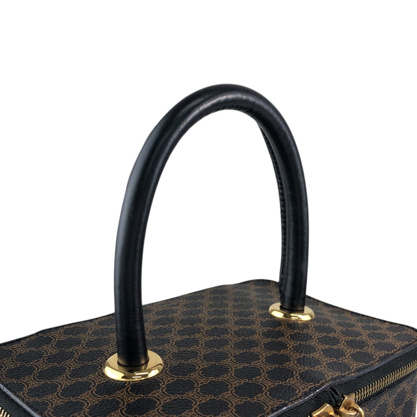 CELINE Macadam Triomphe Handbag Vanity bag Black Vintage utd2i7