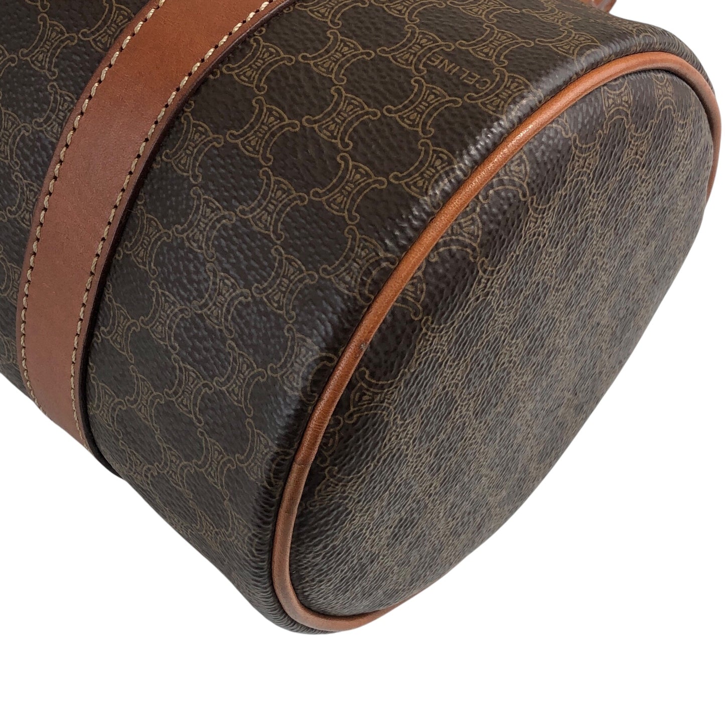 CELINE Macadam Blason Handbag Brown Vintage uimgxw