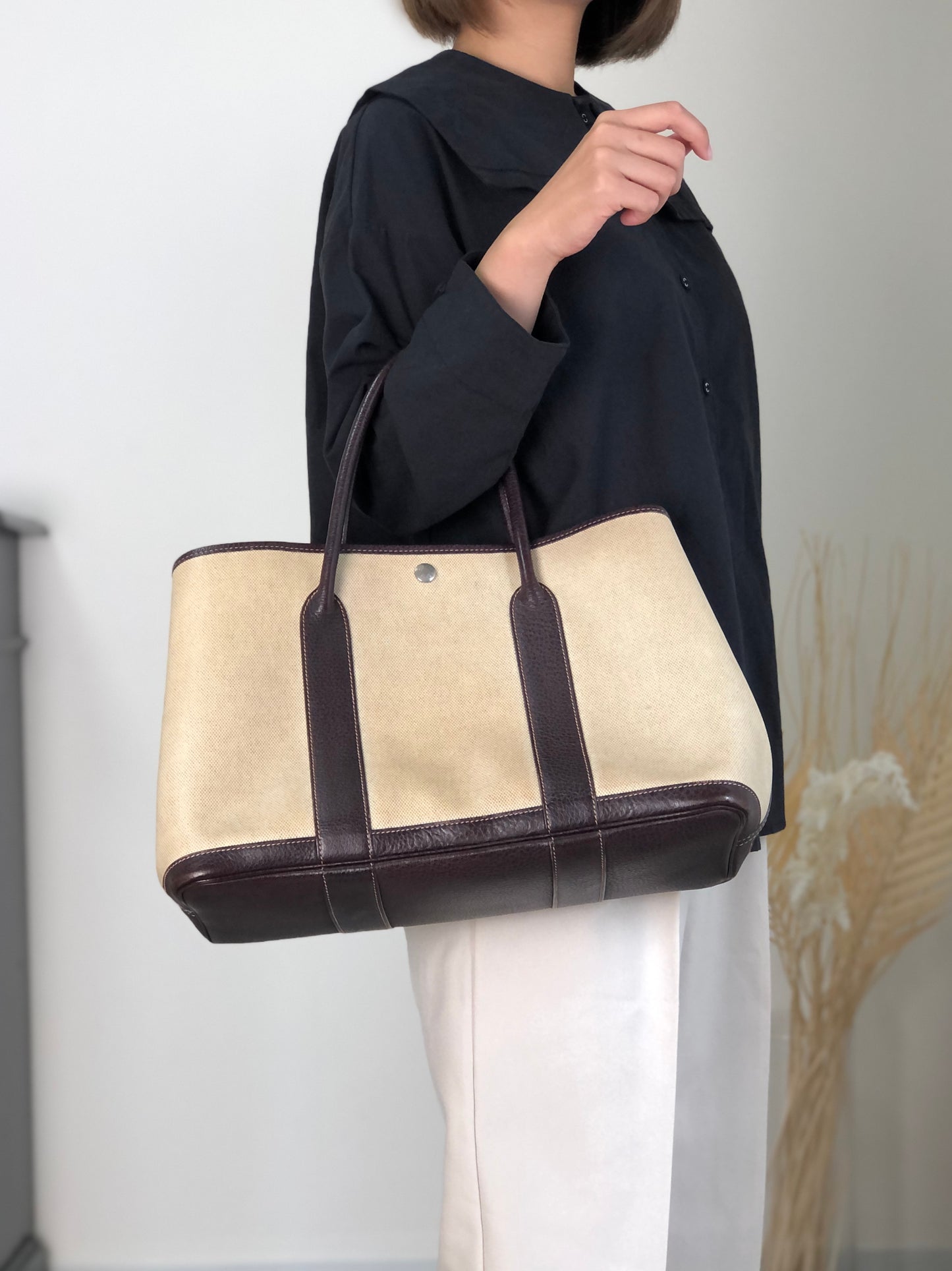 HERMES Totebag Beige Vintage ixgnpz