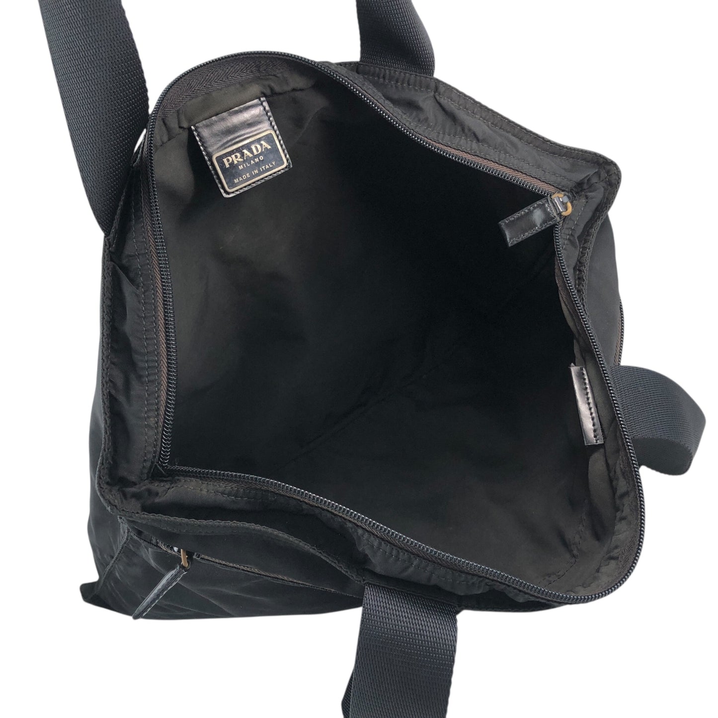 PRADA Tessuto Triangle Logo Shoulder bag Totebag Black Vintage sxxj7i