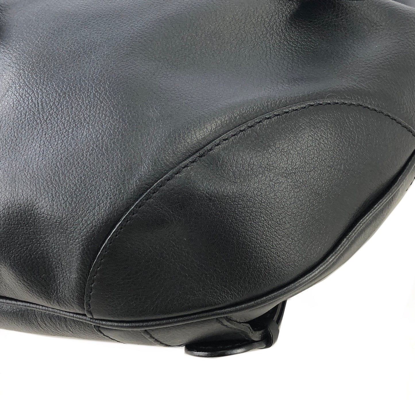 CELINE Horse Bit Leather Backpack Black Vintage fp635u