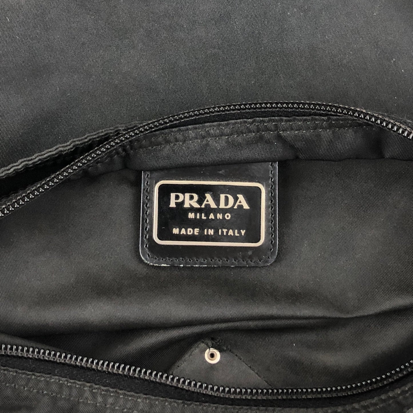 PRADA Tessuto Triangle Logo Shoulder bag Black Vintage cgen7x