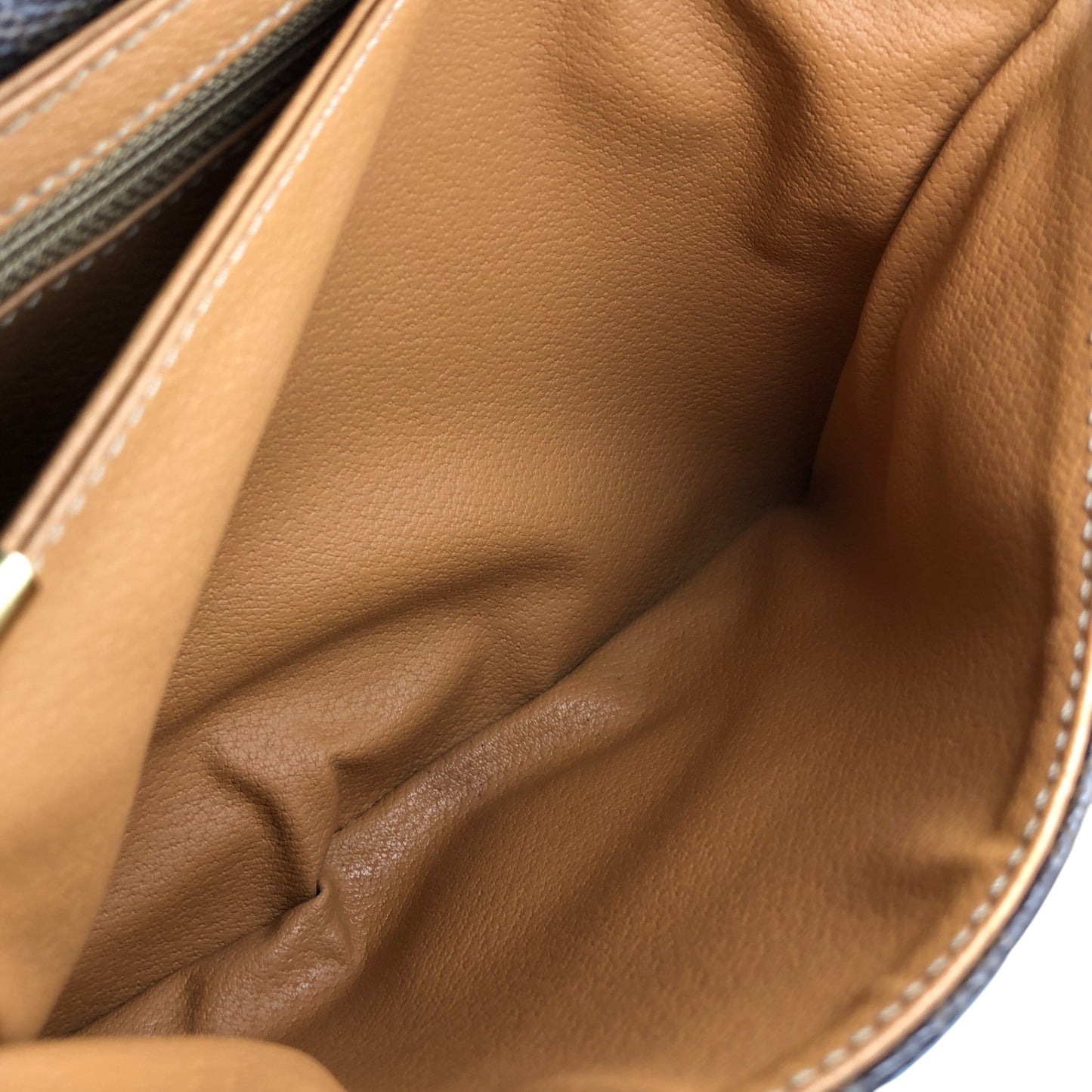 CELINE Macadam Blason Front Buckle Shoulder bag Brown Vintage yanyh7