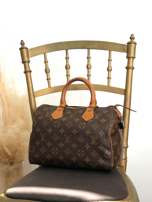 LOUIS VUITTON Monogram Small Boston bag Handbag Brown Vintage 7ppyum