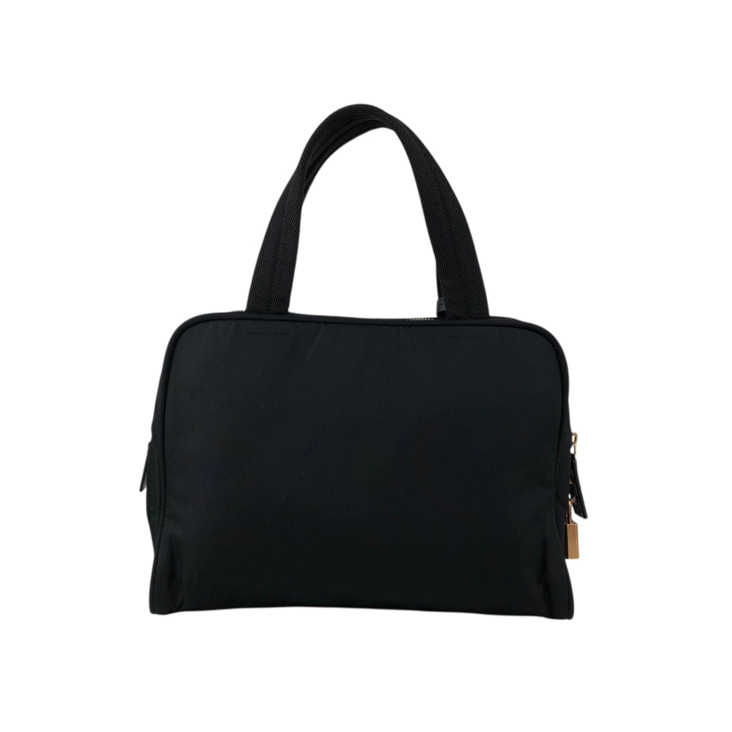 PRADA Tessuto Triangle Logo Handbag Black Vintage p7dydt