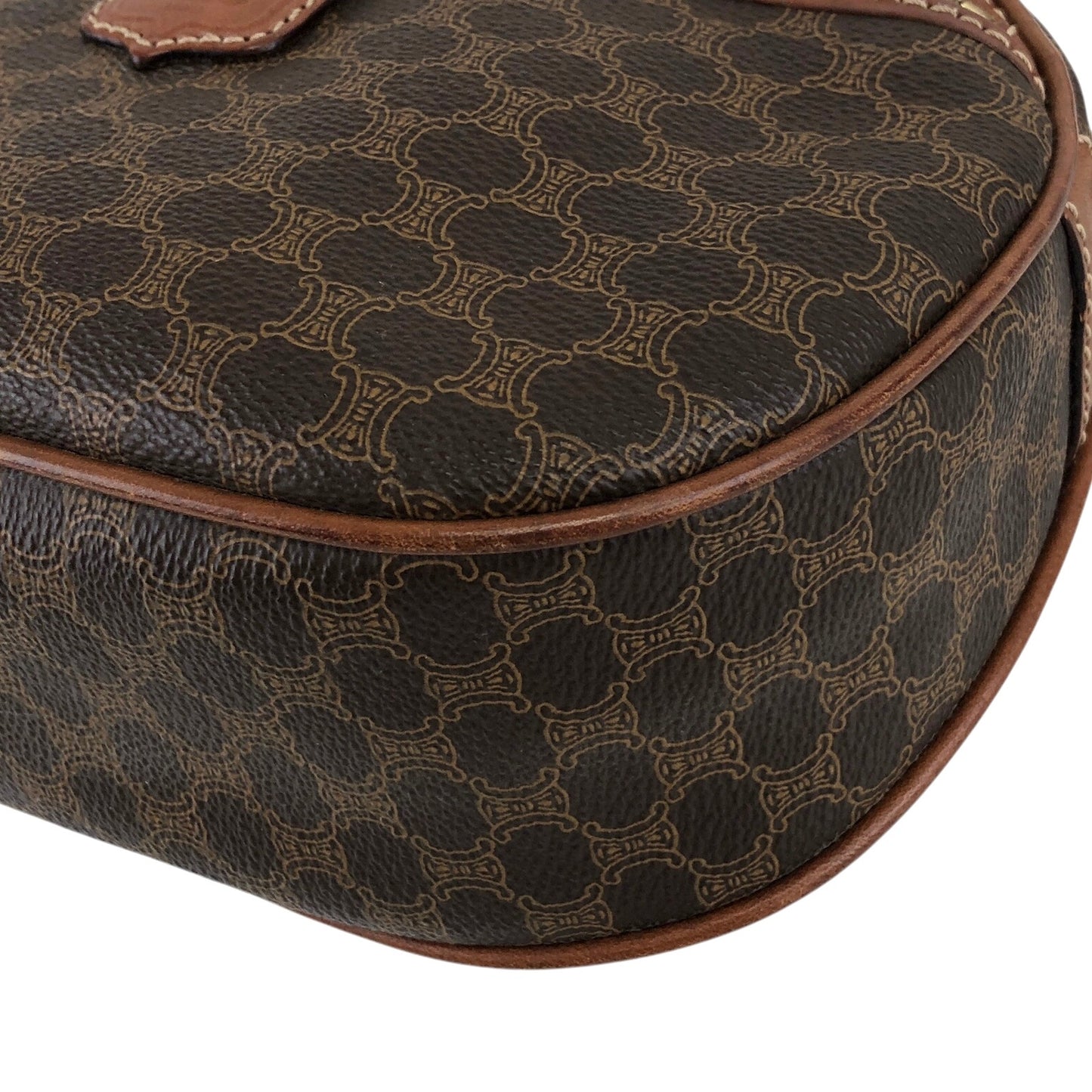 CELINE Macadam Blason Round Shoulder bag Brown Vintage 832m4p