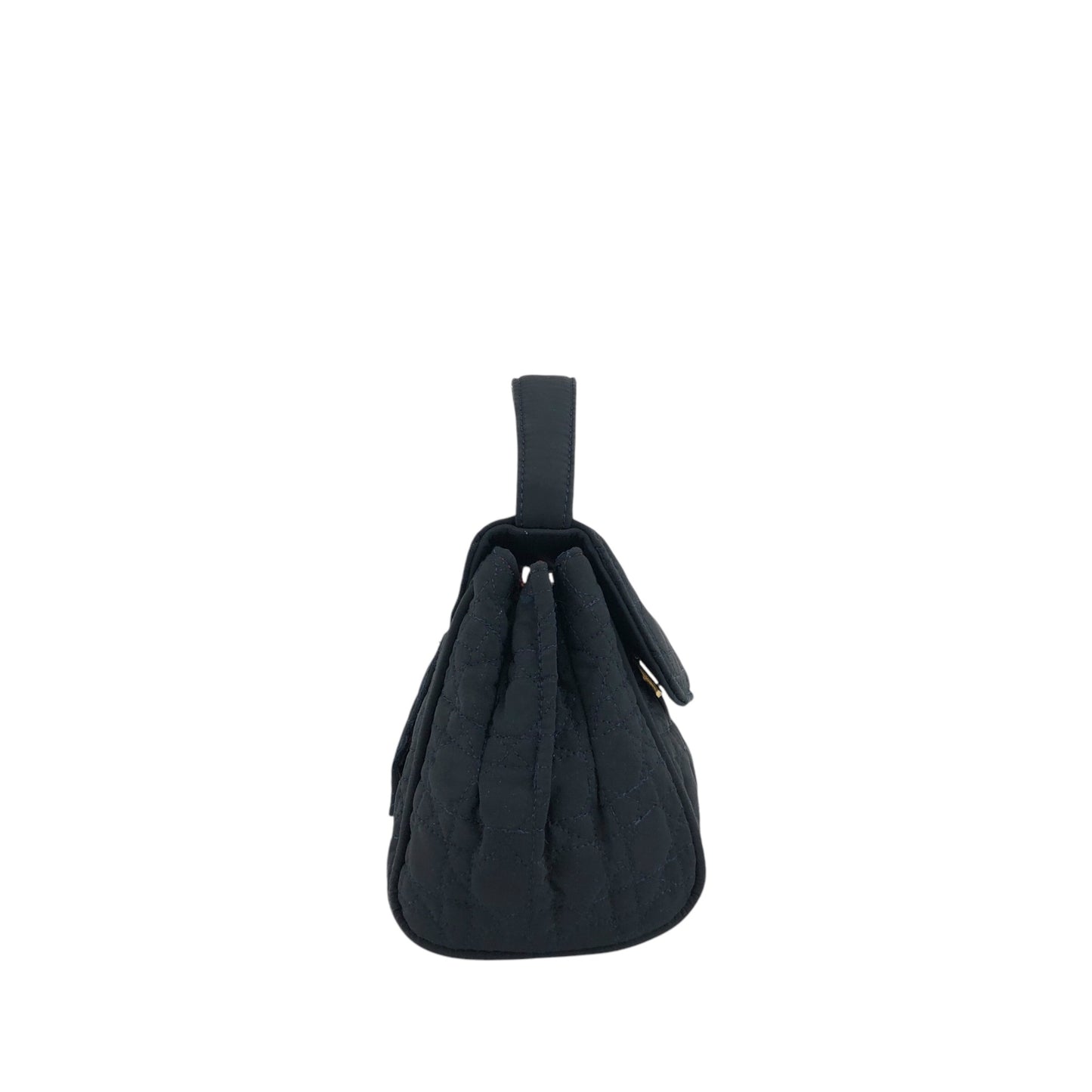 Christian Dior Cannage Logo Charm Small Handbag Dark Navy Vintage hsi65g