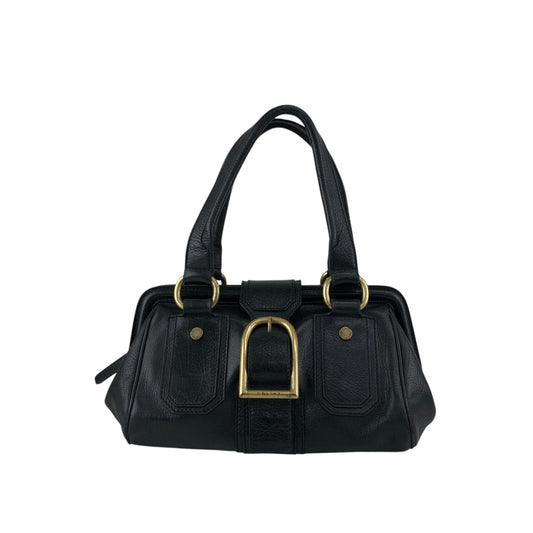 CELINE Front Buckle Small Boston bag Handbag Black Vintage nxugts