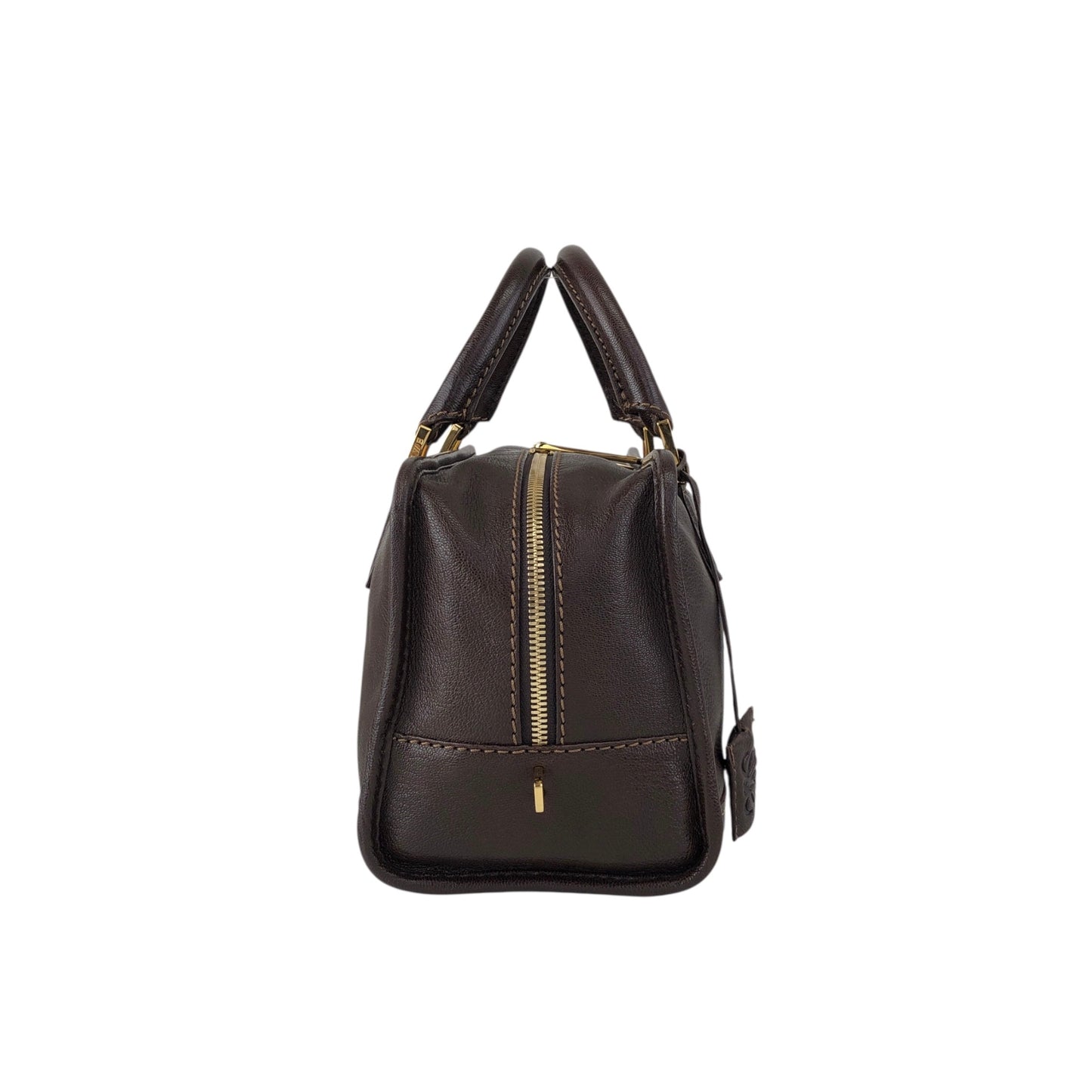 LOEWE Amazona28 Anagram Small Boston bag Handbag Brown Vintage vf56va