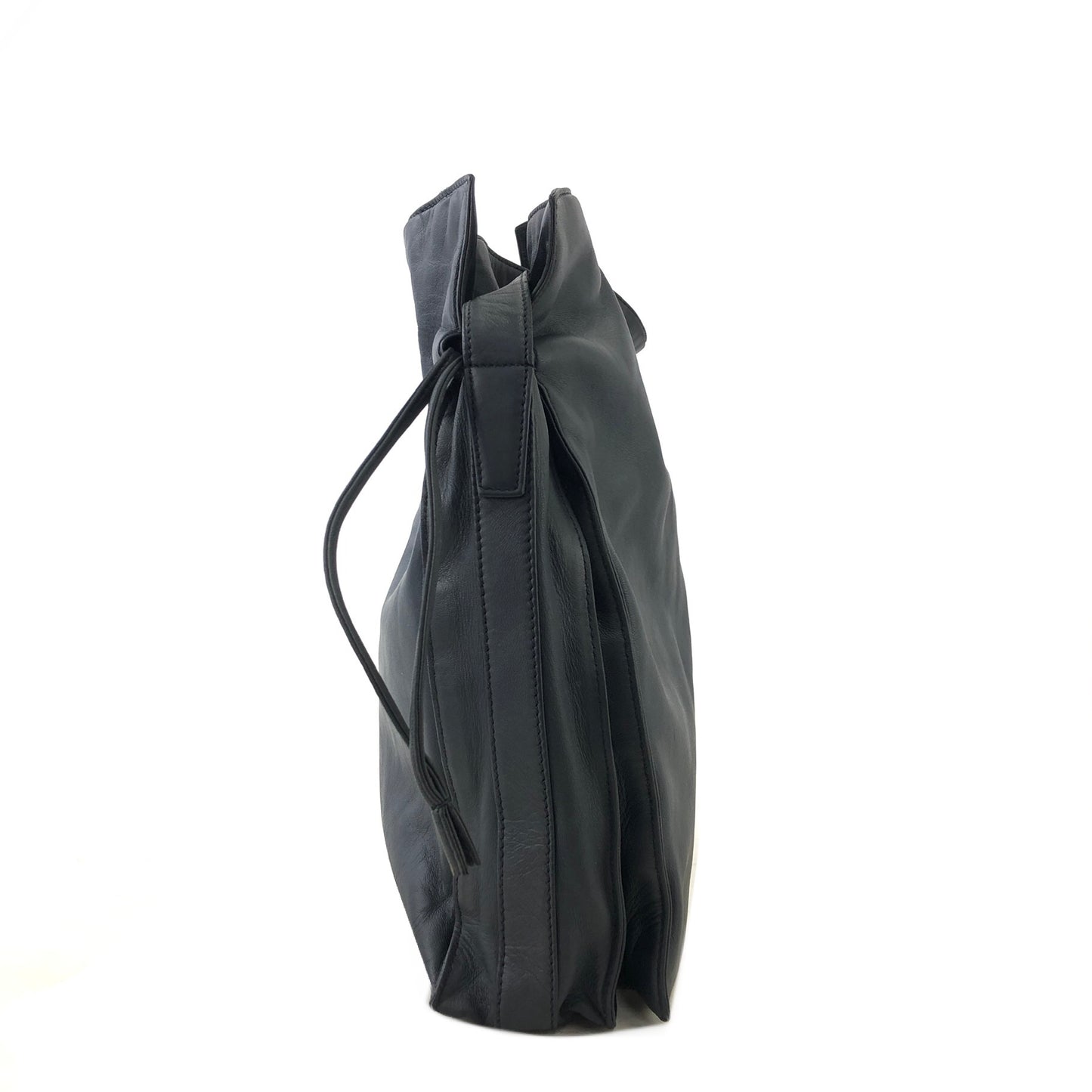 LOEWE Anagram Leather Drawstring Shoulder bag Navy Vintage sdi4rd