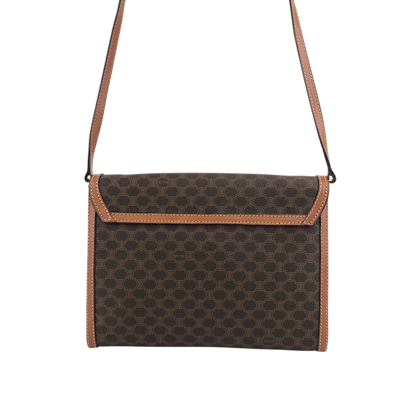 CELINE Macadam Blason Shoulder bag Brown Vintage 2c4duy
