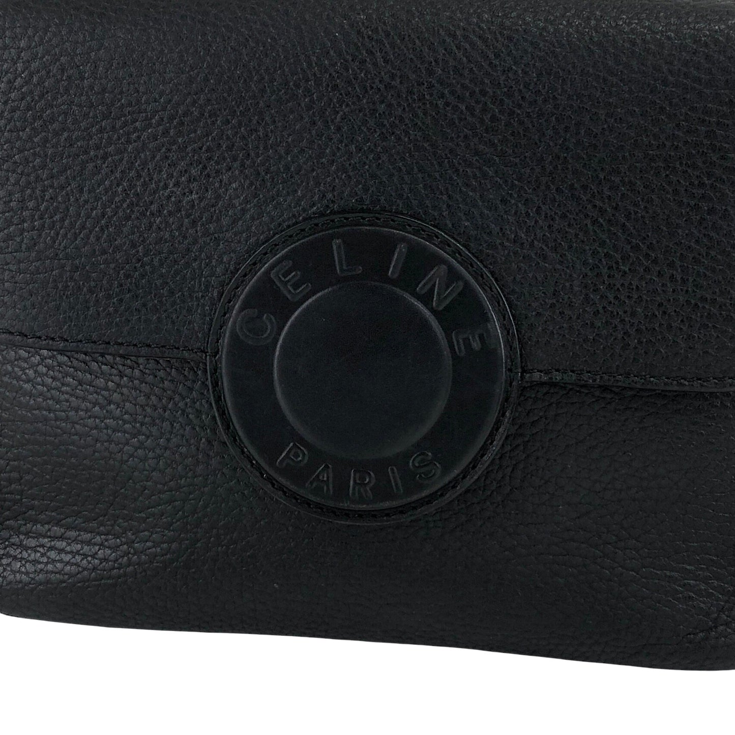CELINE Circle Logo Shoulder bag Black Vintage bz4cv2