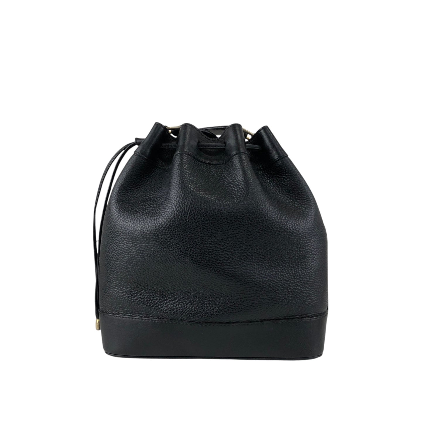 CELINE Blason Drawstring Shoulder bag Black Vintage rzrkng