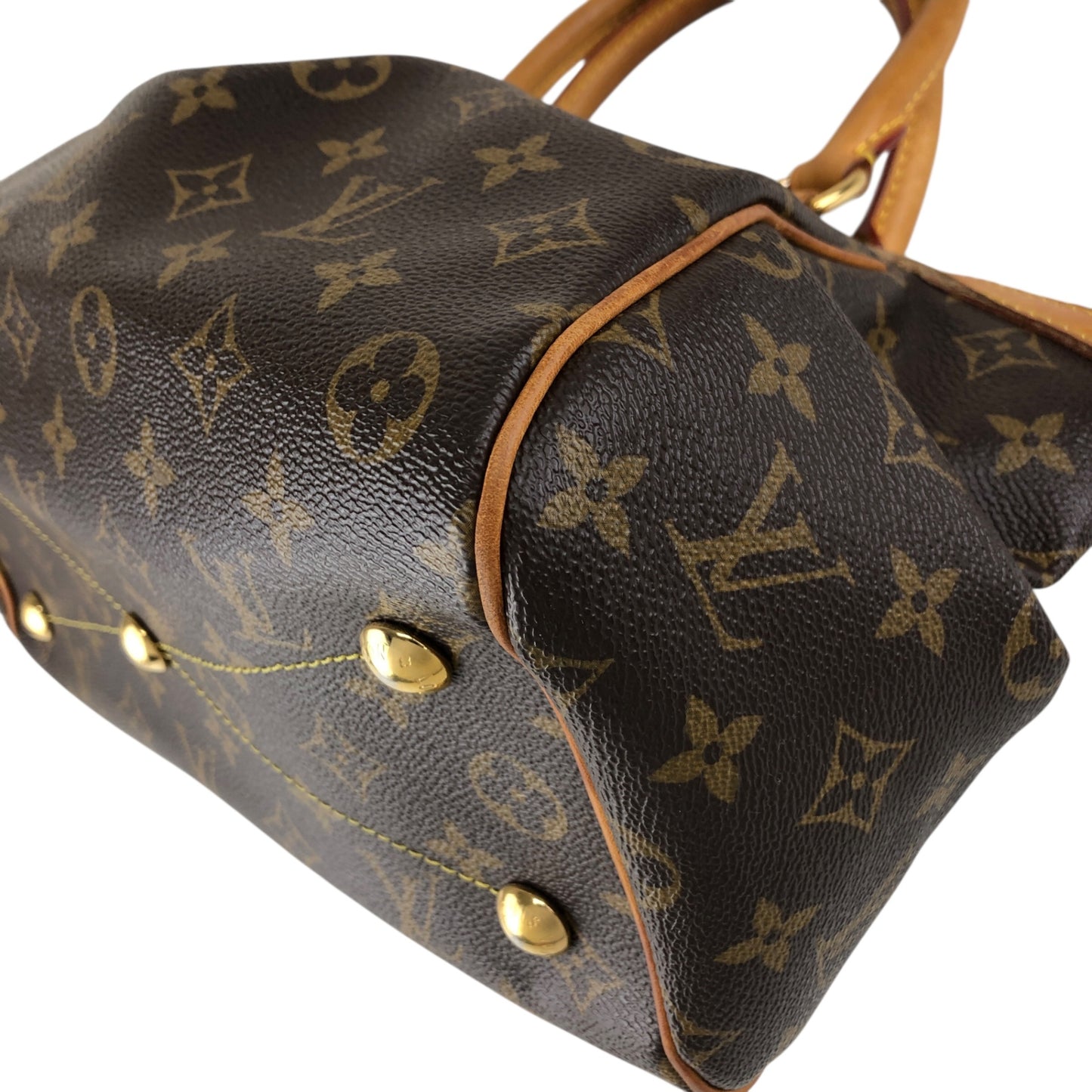 LOUIS VUITTON Monogram Handbag Brown Vintage v3t8ju