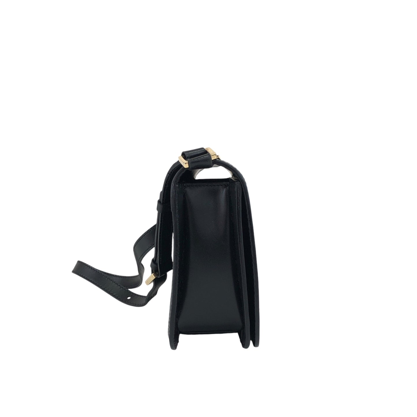 CELINE Logo Shoulder bag Black Vintage z7yz82
