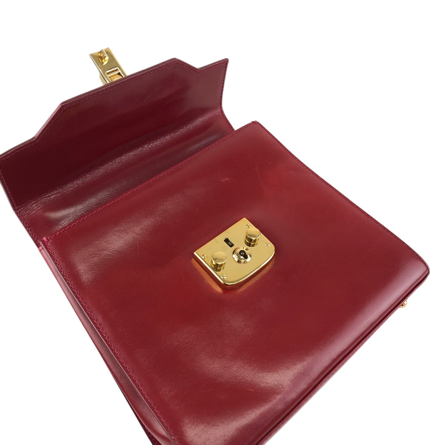 GUCCI Two-way Handbag Shoulder bag Red Vintage stnb53