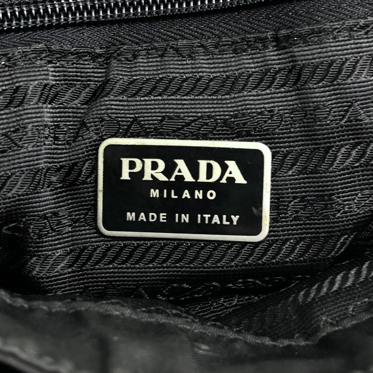 PRADA Triangle Logo Front Buckle Shoulder bag Black Vintage uiz535