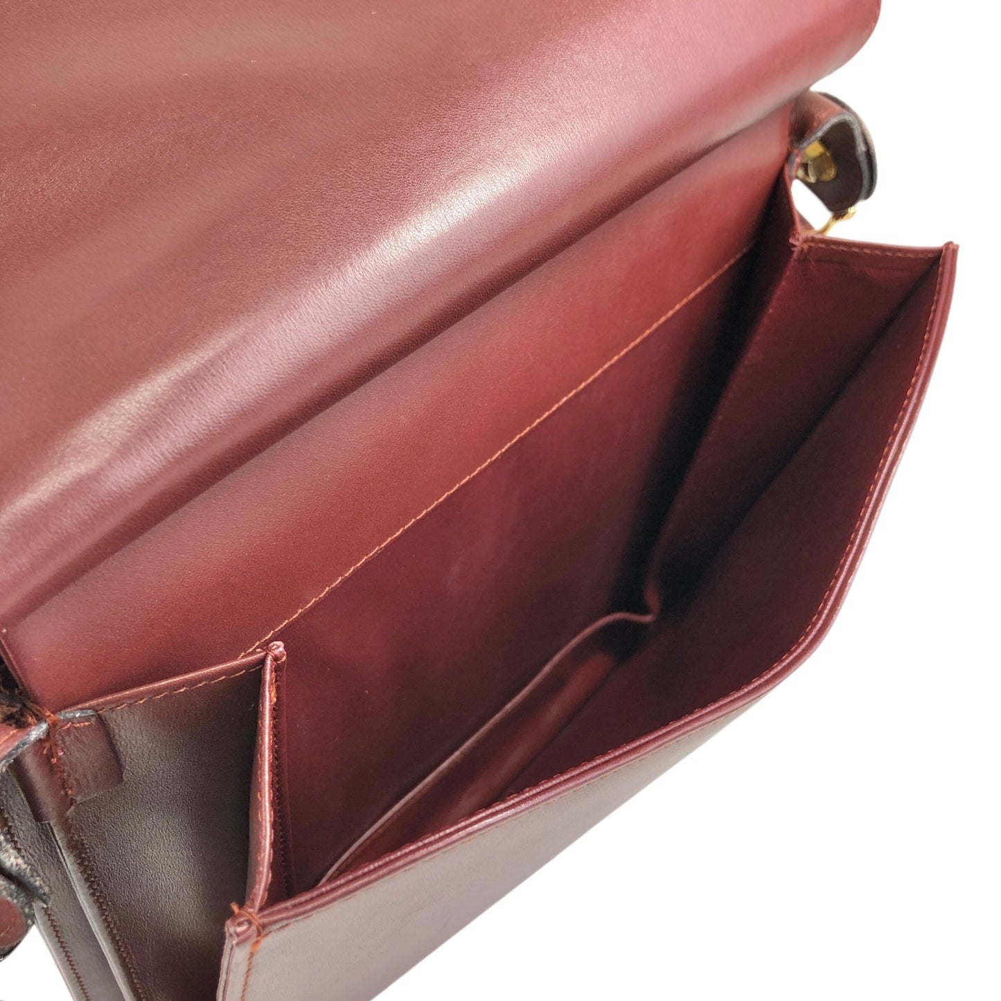 Cartier Logo Embossed Flap Shoulder bag Bordeaux Vintage hydpbp