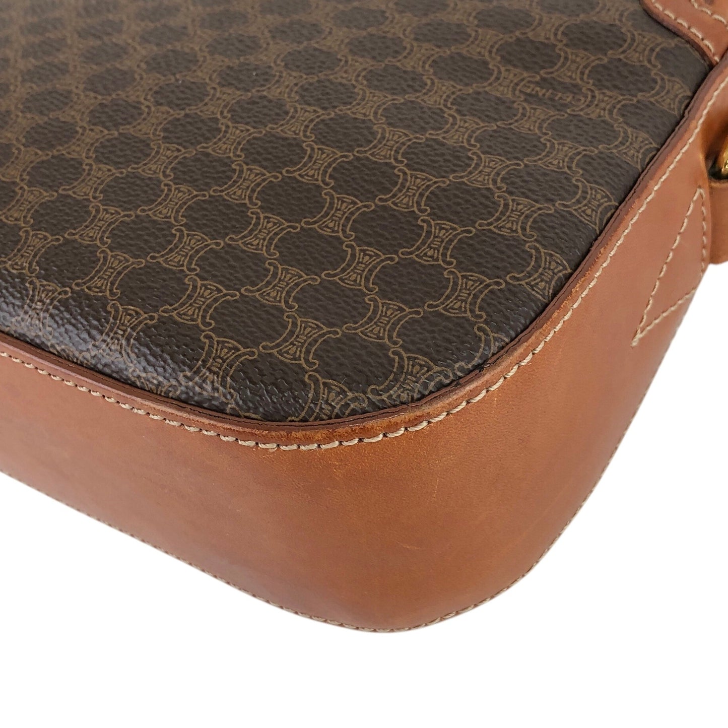 CELINE Macadam Blason Shoulder bag Brown Vintage w3e78d
