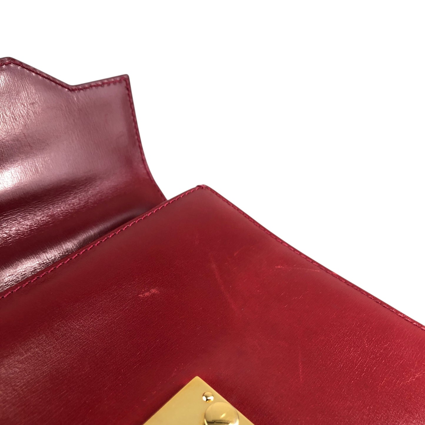 GUCCI Two-way Handbag Shoulder bag Red Vintage stnb53