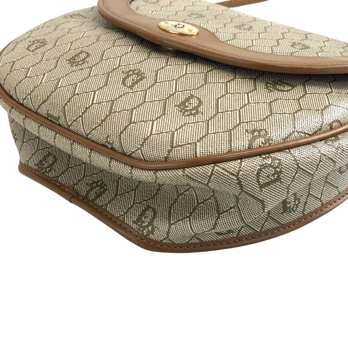 Christian Dior Honeycomb Pattern Logo Shoulder bag Beige Vintage gage6d
