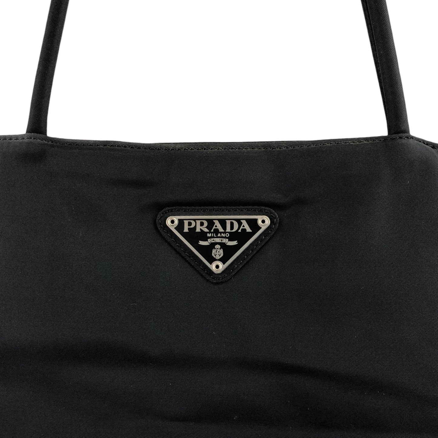 PRADA Triangle Logo Totebag Black Vintage v2r633
