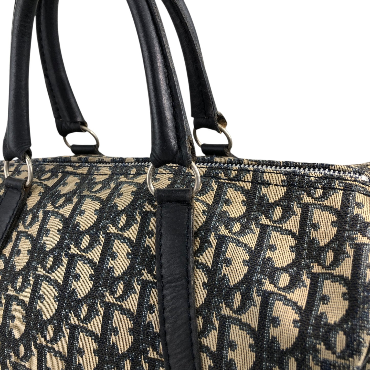 Christian Dior Trotter Handbag Boston bag Navy Vintage zhimdv