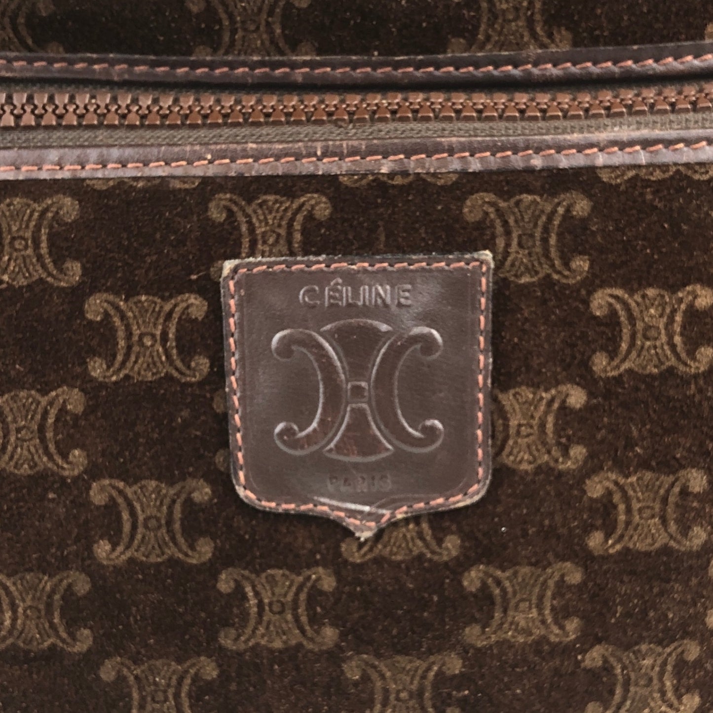 CELINE Blason Shoulder bag Brown Vintage sckbvj