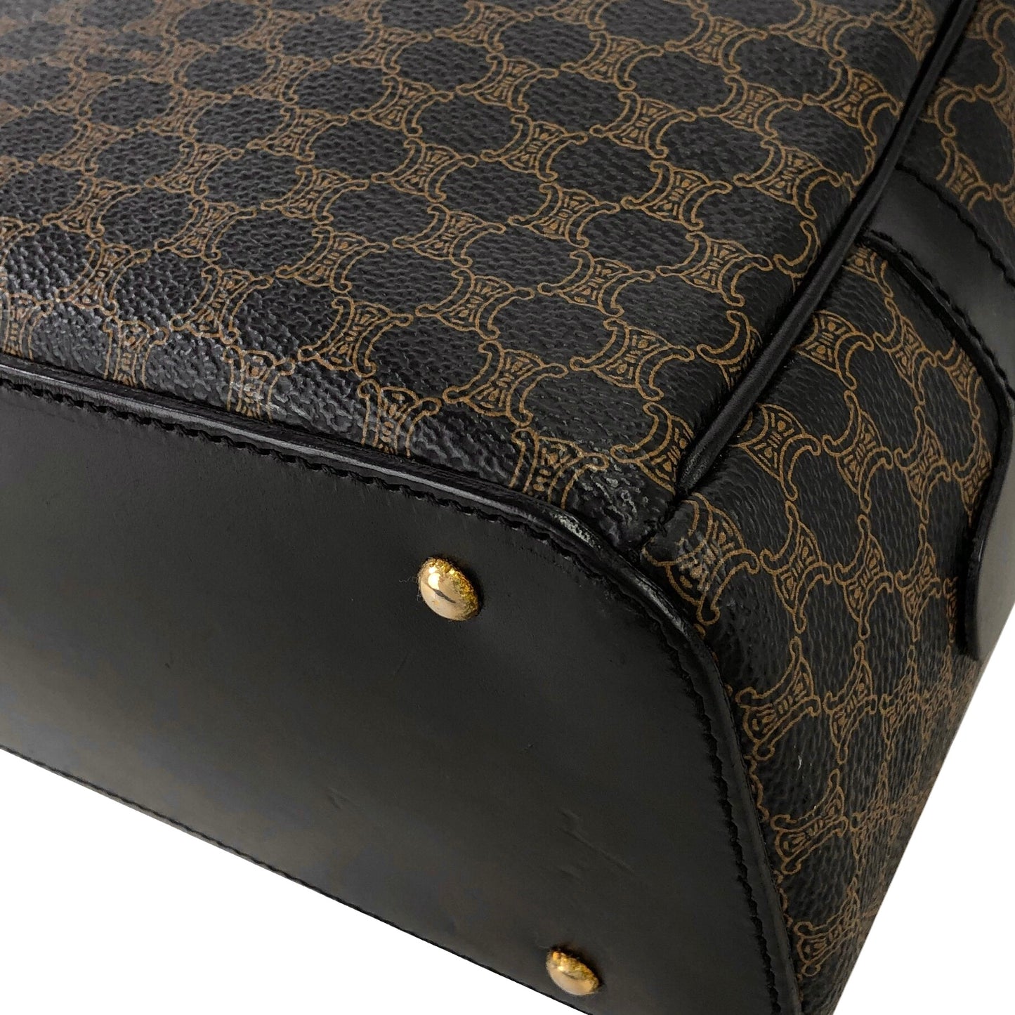 CELINE Macadam Blason Half Round Handbag Black Vintage a78a54