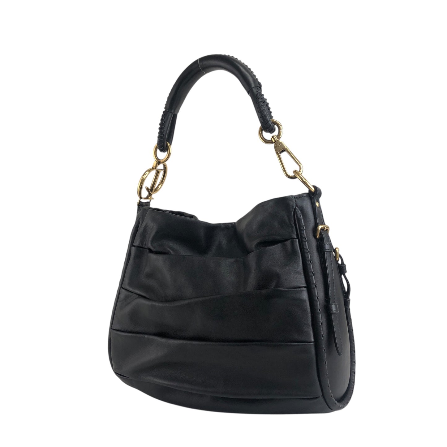 Christian Dior Logo Motif Shoulder bag Black Vintage fudavv