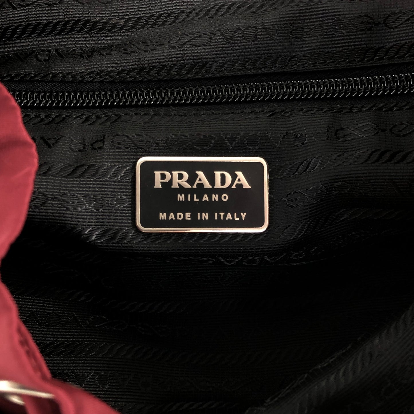 PRADA Triangle Logo Double Pocket Backpack Red Vintage 8jxw7p