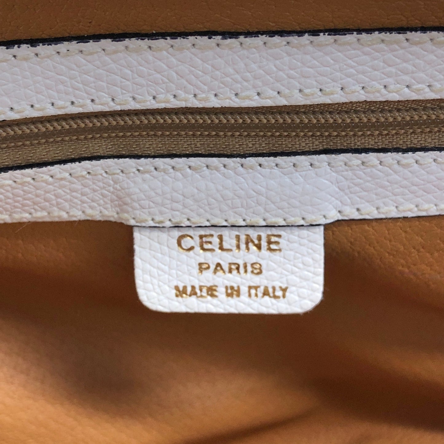 CELINE Two-way Small Boston bag Shoulder bag White×Navy Vintage gbtb54