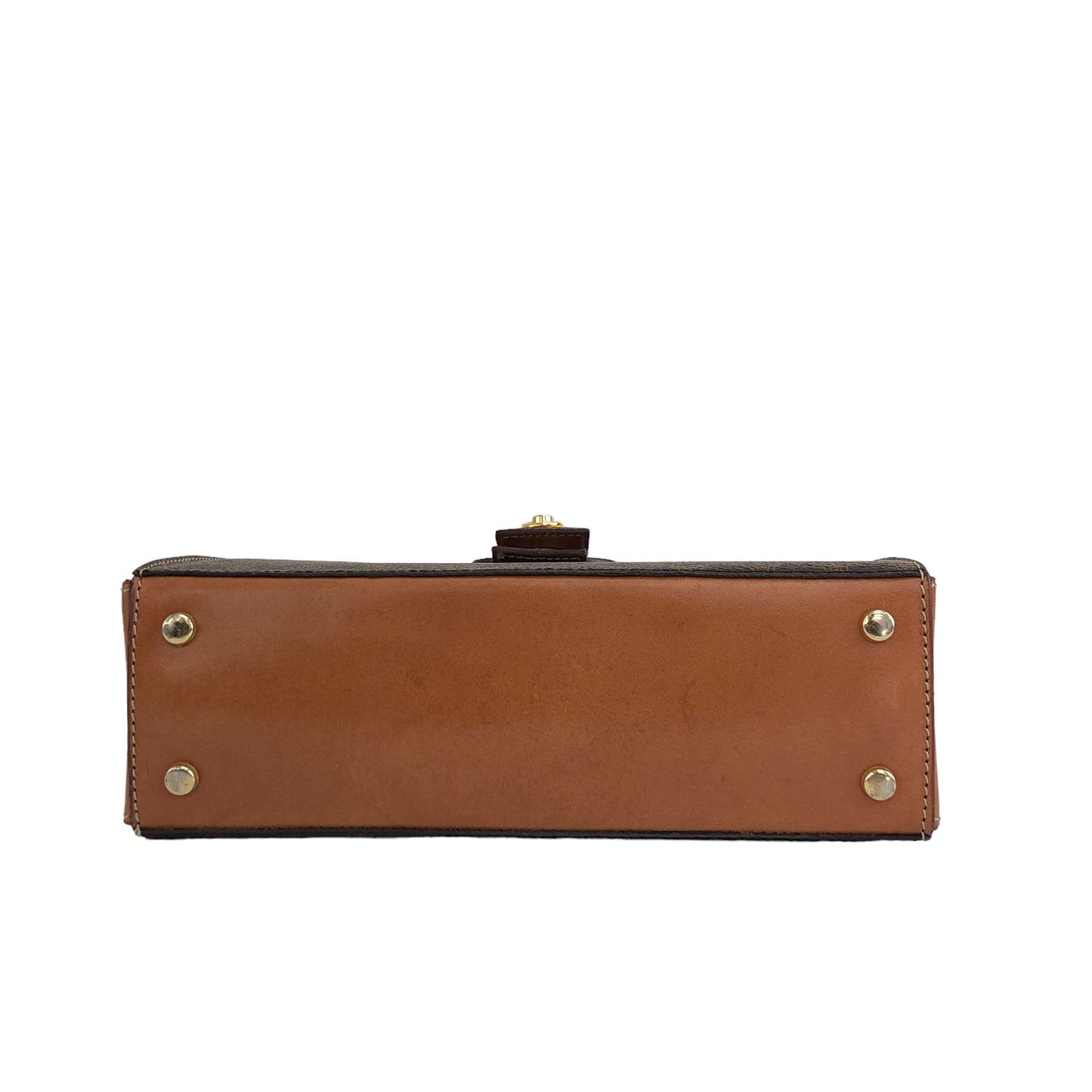 CELINE Macadam Gancini Handbag Brown Vintage 4zzjv7