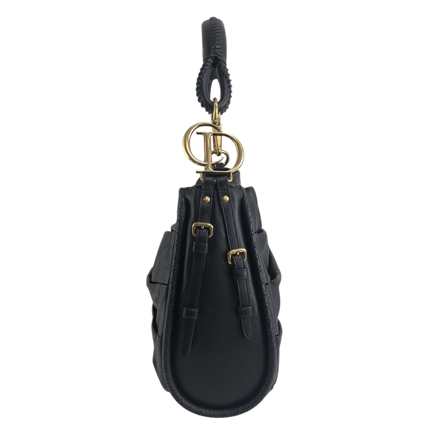 Christian Dior Logo Motif Shoulder bag Black Vintage fudavv