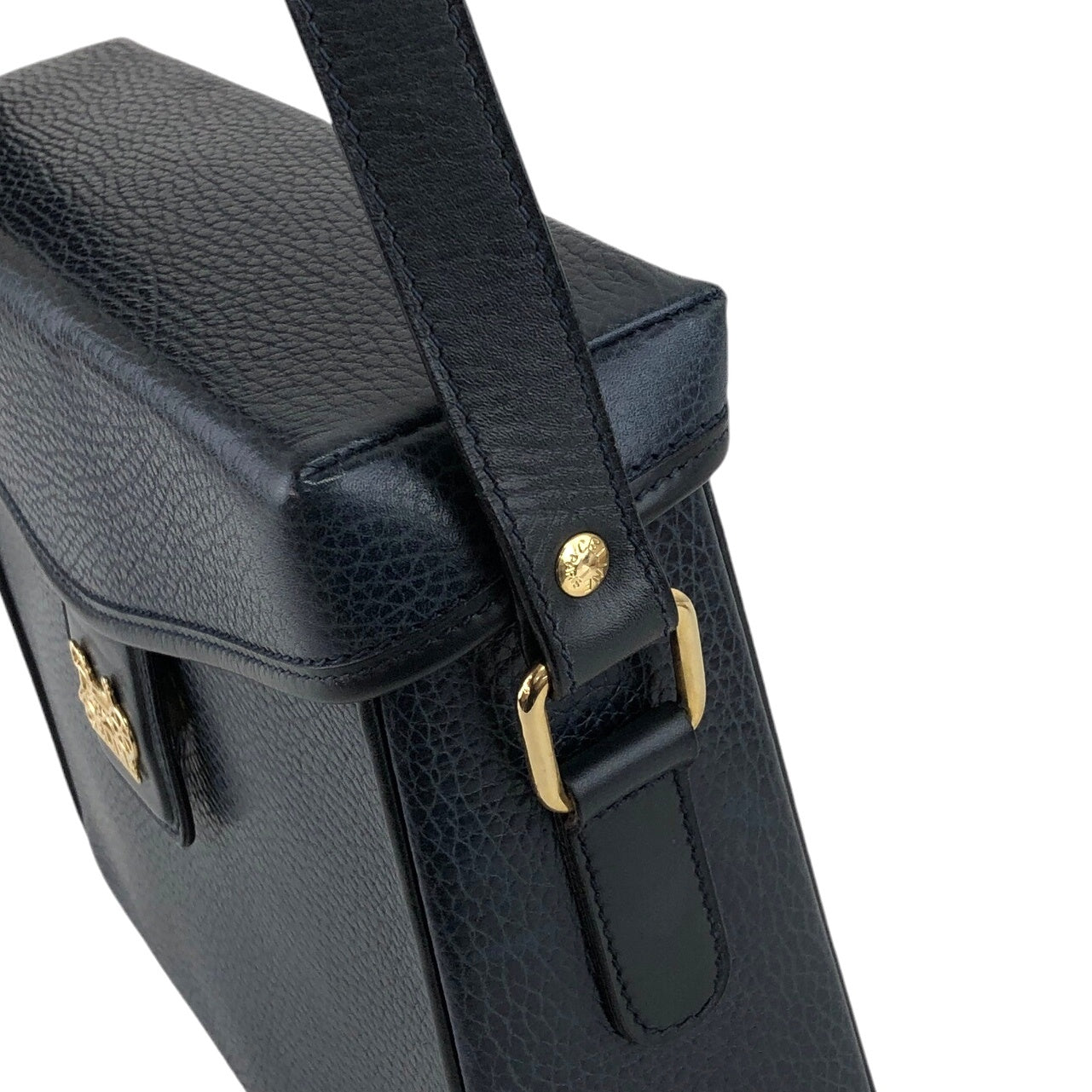 CELINE Horse Carriage Shoulder bag Navy Vintage ahfkd8