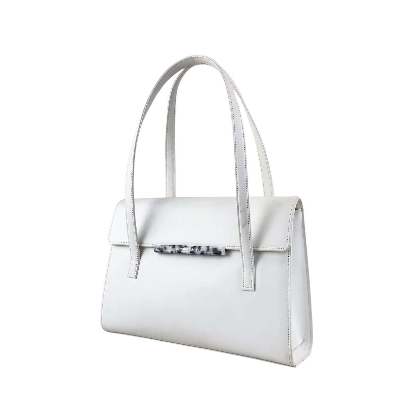 VALENTINO GARAVANI Logo Handbag White Vintage rfwnhz