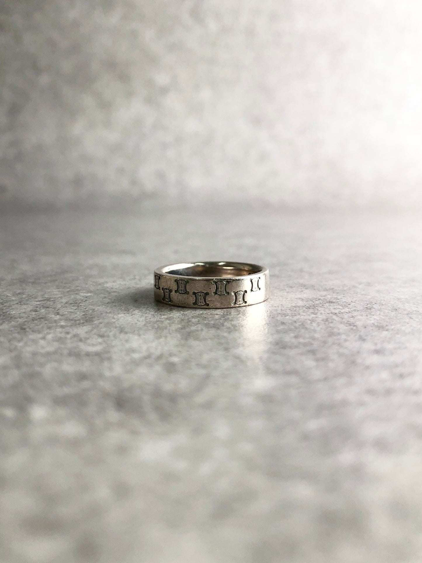 CELINE Triomphe Ring Silver Vintage esdkuh