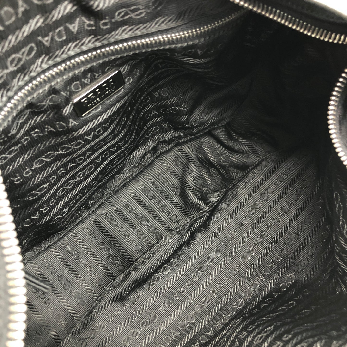 PRADA Triangle Logo Shoulder bag Hobobag Black Vintage yctb4y