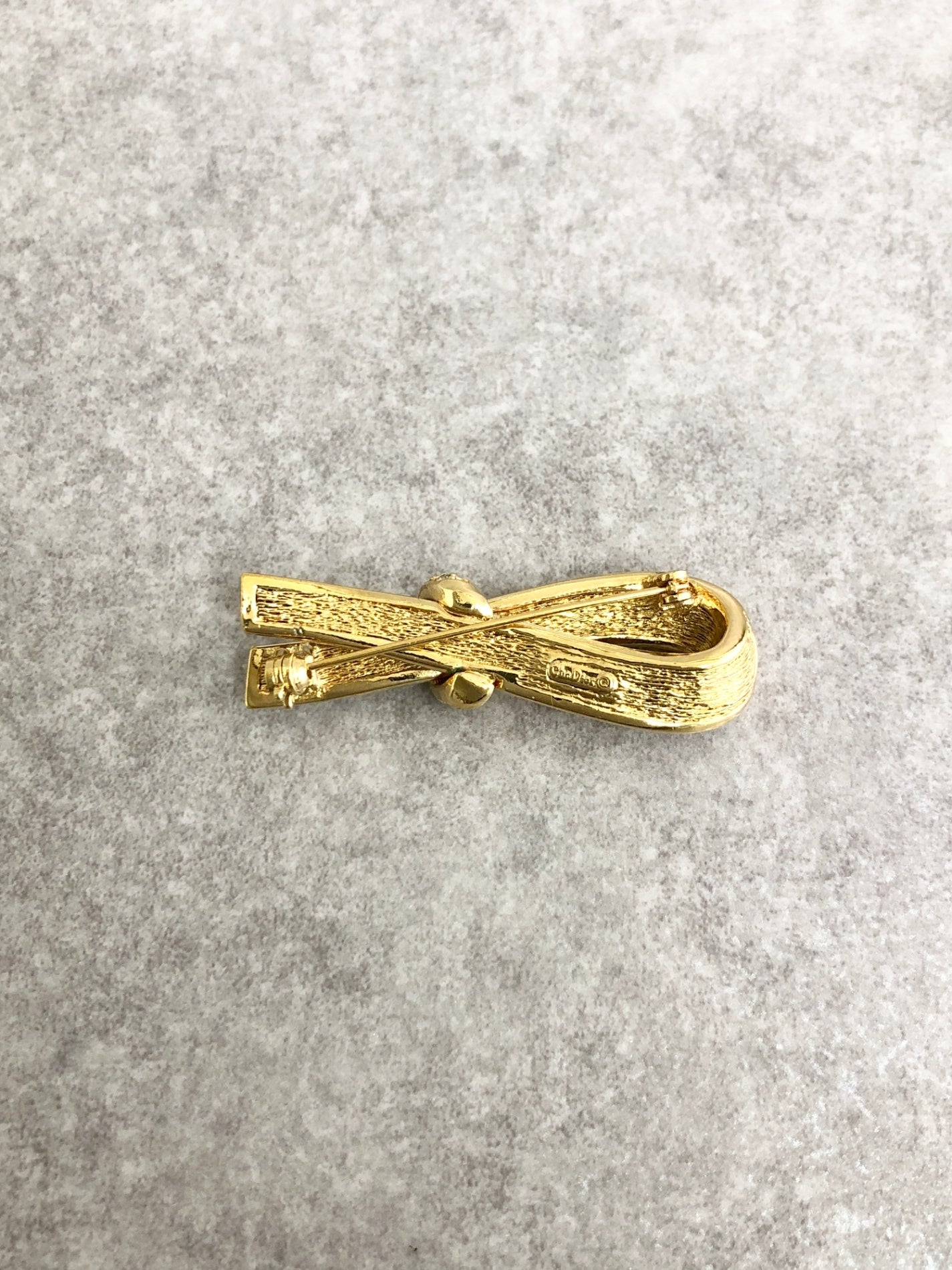 Christian Dior Rhinestone Brooch Gold Vintage fyrmxn