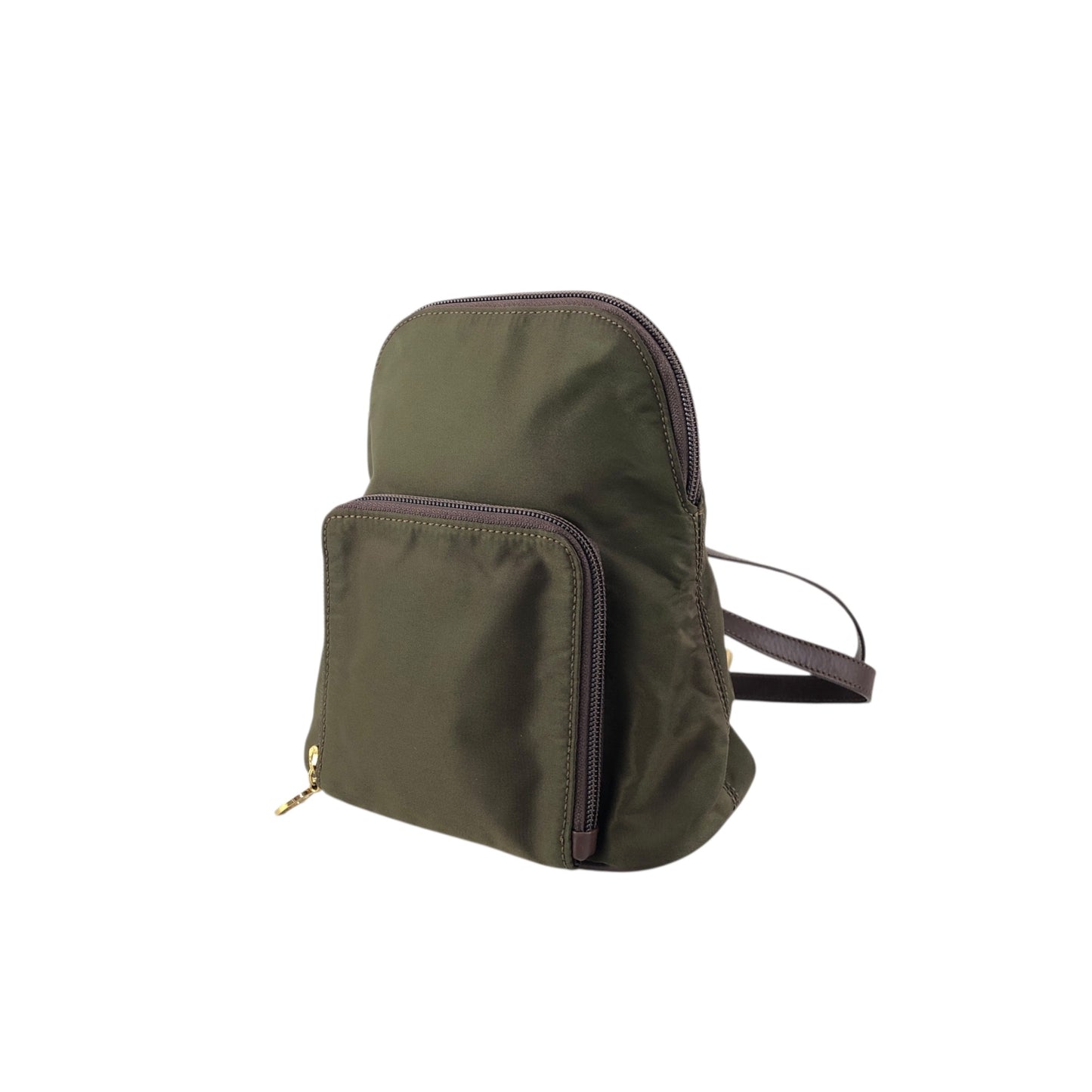 CELINE Circle Logo Backpack Khaki Vintage yubkrm