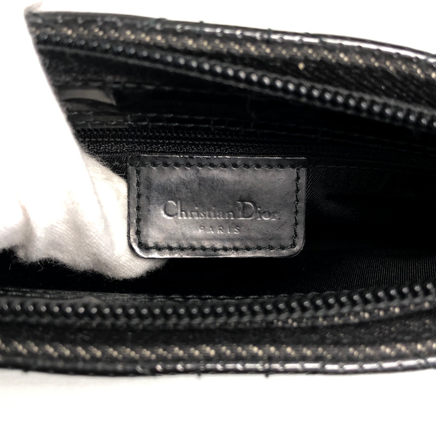 Christian Dior Cannage Small Shoulder bag Black Vintage p5ui7r