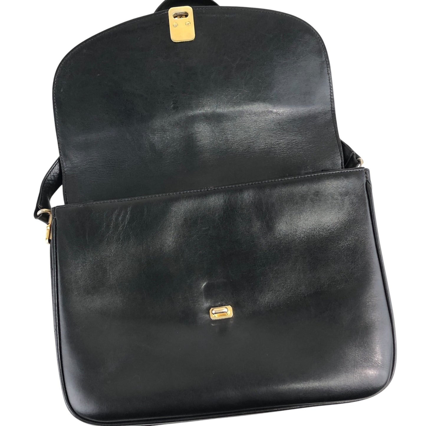 CELINE Blason Flap Shoulder bag Black Vintage txzb37