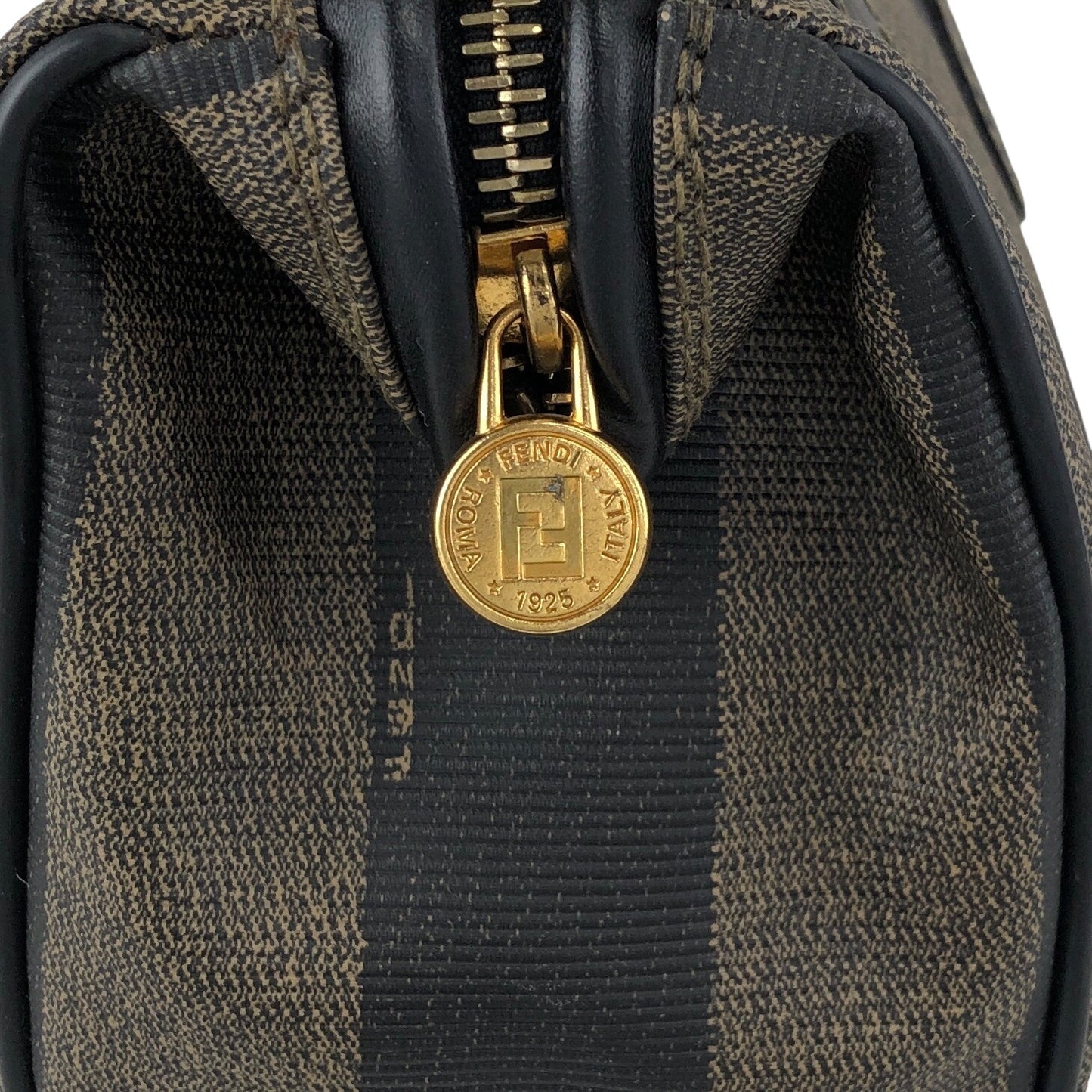 FENDI Logo Two-way Small Boston bag Shoulder bag Black Vintage 873tng