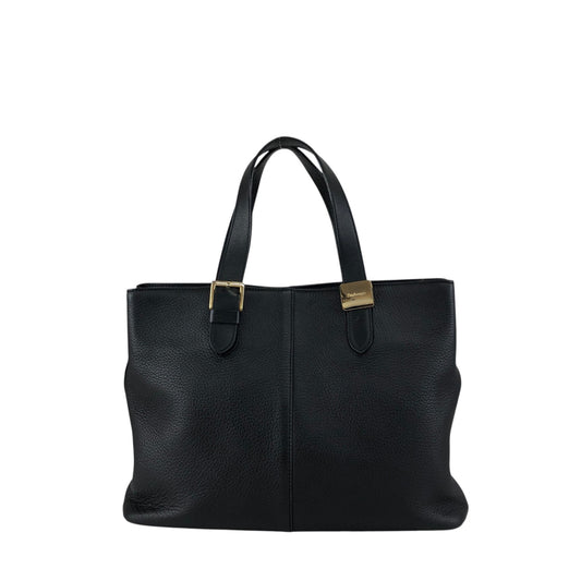 BURBERRY Logo Handbag Black Vintage w33ucy