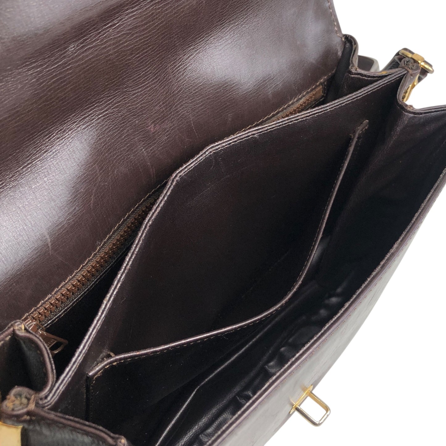 CELINE Logo Shoulder bag Brown Vintage wj4pws